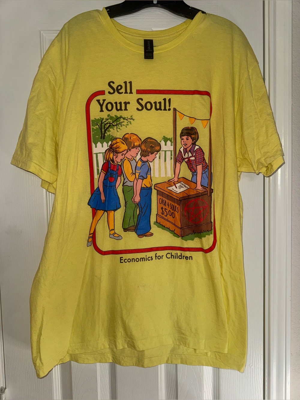 Hot Topic Yellow Graphic Tee - Sell Your Soul!